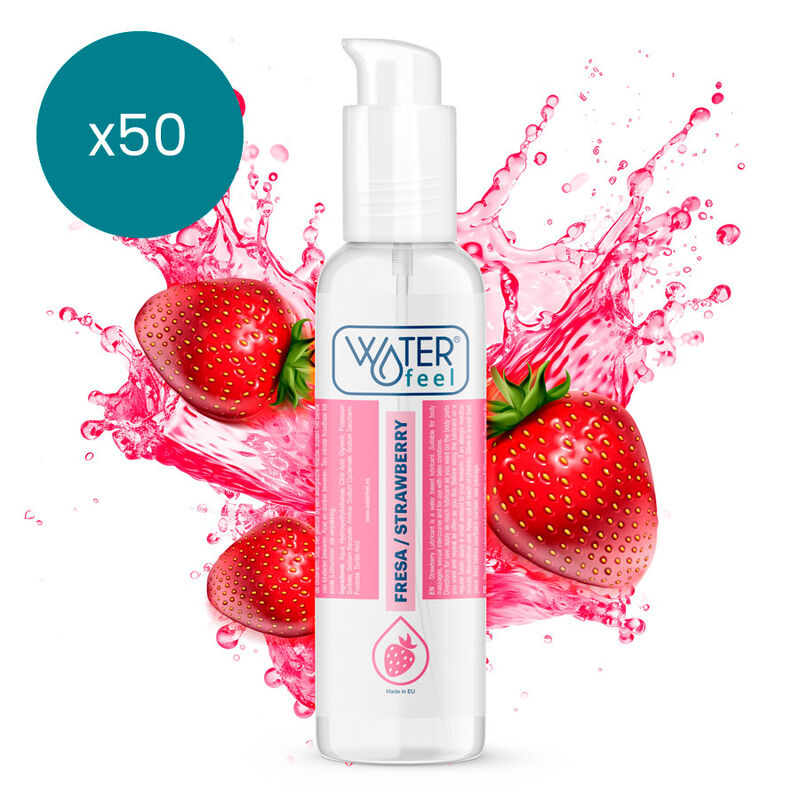 Lubrikant na bazi vode s okusom jagode, 175 ml, za dugotrajnu klizavost WATERFEEL