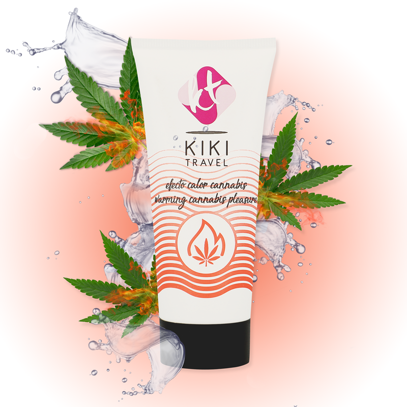 KIKÍ TRAVEL lubrikant s učinkom zagrijavanja i okusom kanabisa, 50 ml