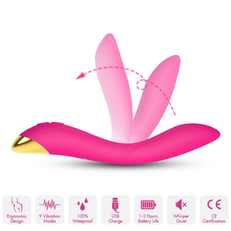 ARMONY Flamingo vibrator, fleksibilan i zakrivljen, fuksija