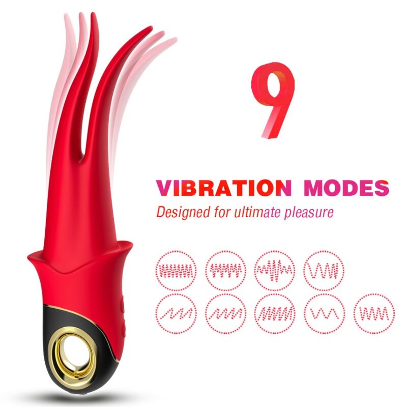 ARMONY Shadow vibrator za klitoris s dvostrukim oblikom, crveni