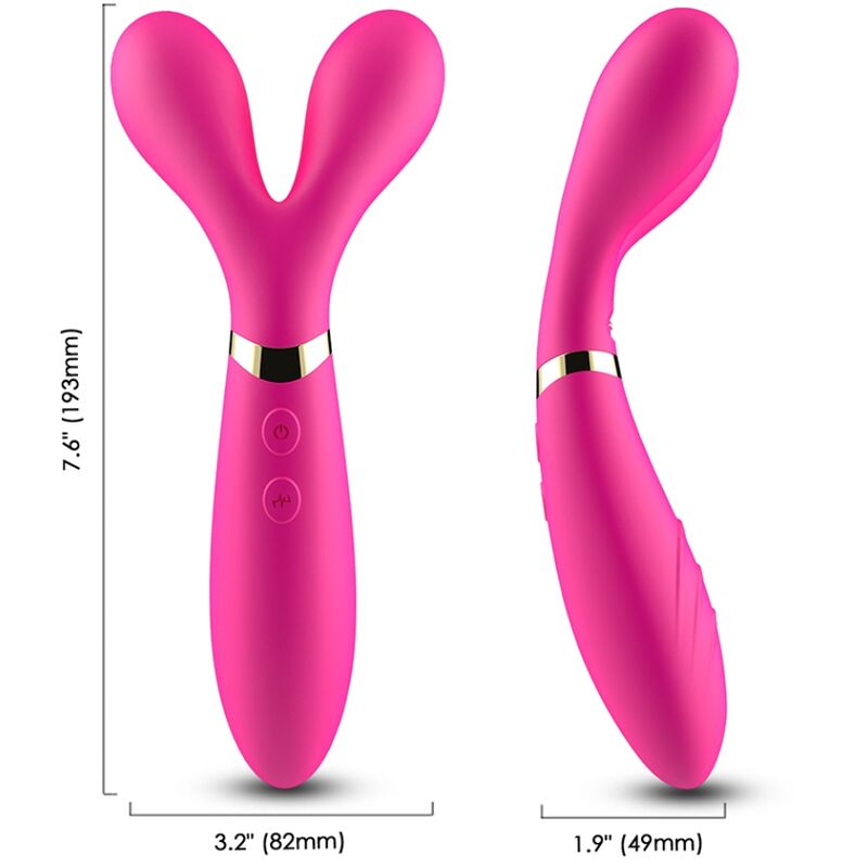 ARMONY Y štapni vibrator za klitoris s dvostrukom glavom, fuksija