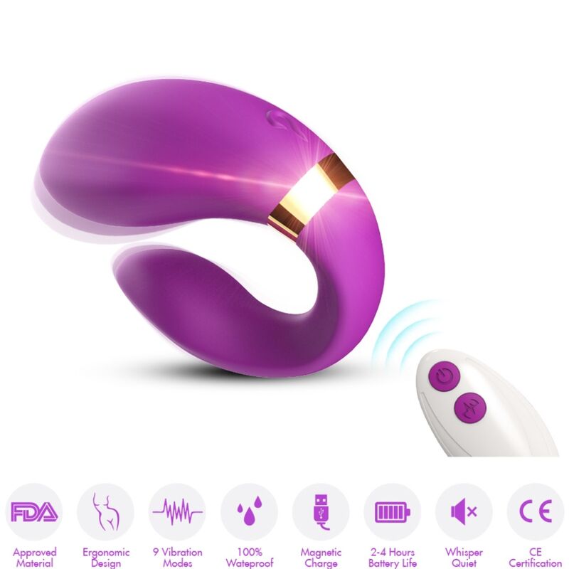 ARMONY Crescent vibrator za parove s daljinskim upravljačem, ljubičasti
