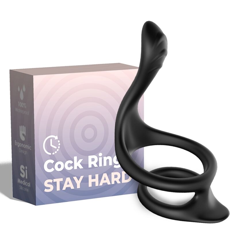 ARMONY Tail Double Anal Ring: penisni prsten bez vibracija, crni