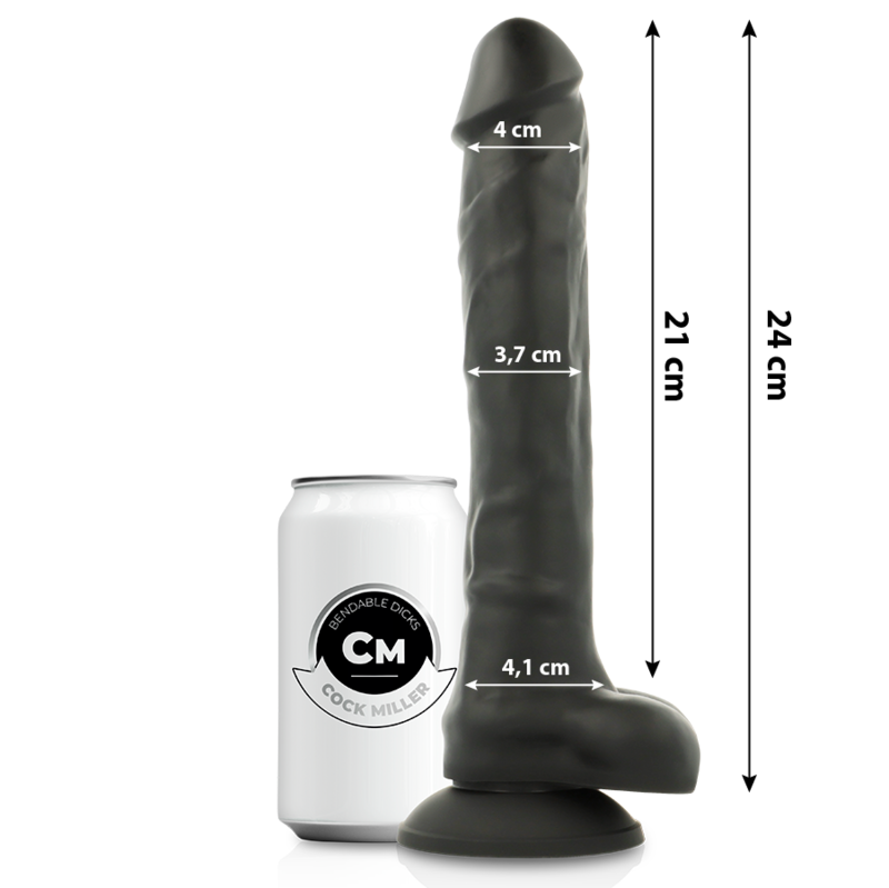 Realistični dildo od dvostrukog silikona sa snažnom vakuumskom bazom, 24 cm COCK MILLER