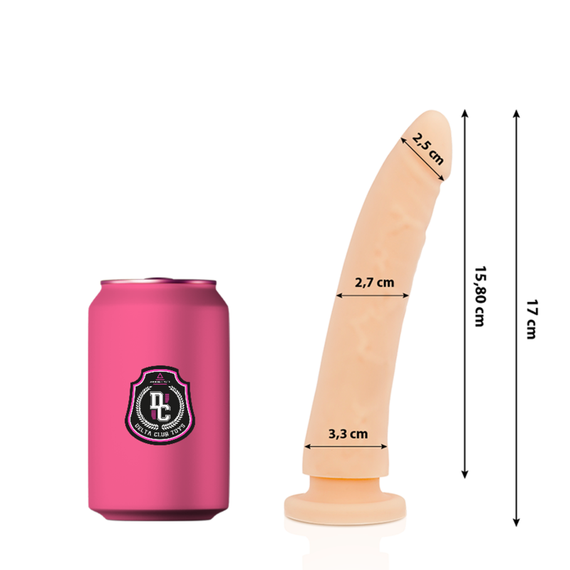DELTACLUB dildo od medicinskog silikona, 17 cm