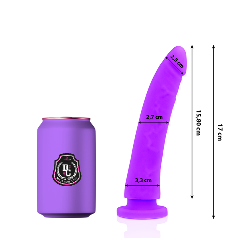 DeltaClub silikonski dildo, lila, 17 cm