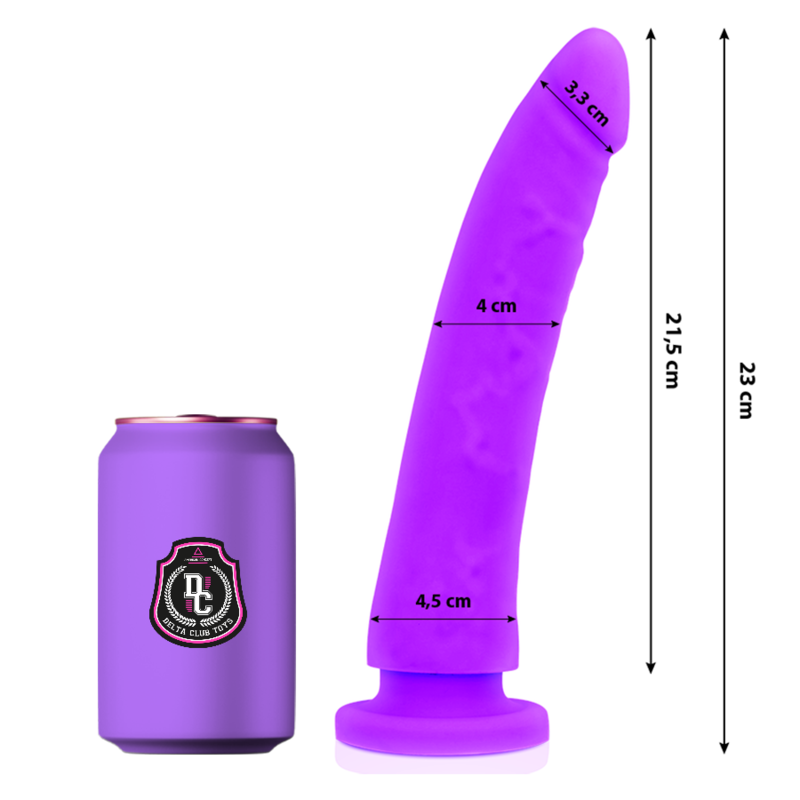 DELTACLUB dildo od silikona, ljubičasti, 23 cm