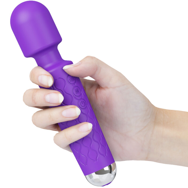 Ljubičasti masažni vibrator s 20 programa i mekanim silikonom ARMONY