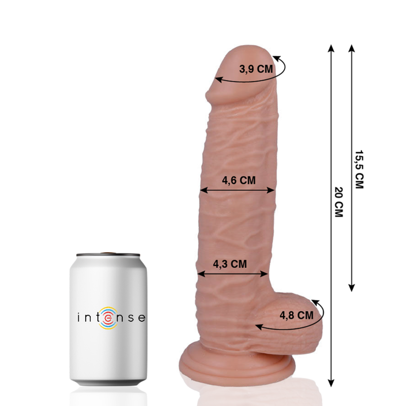 Mr. Intense realistični dildo s vakuumskim čepom, 20 cm