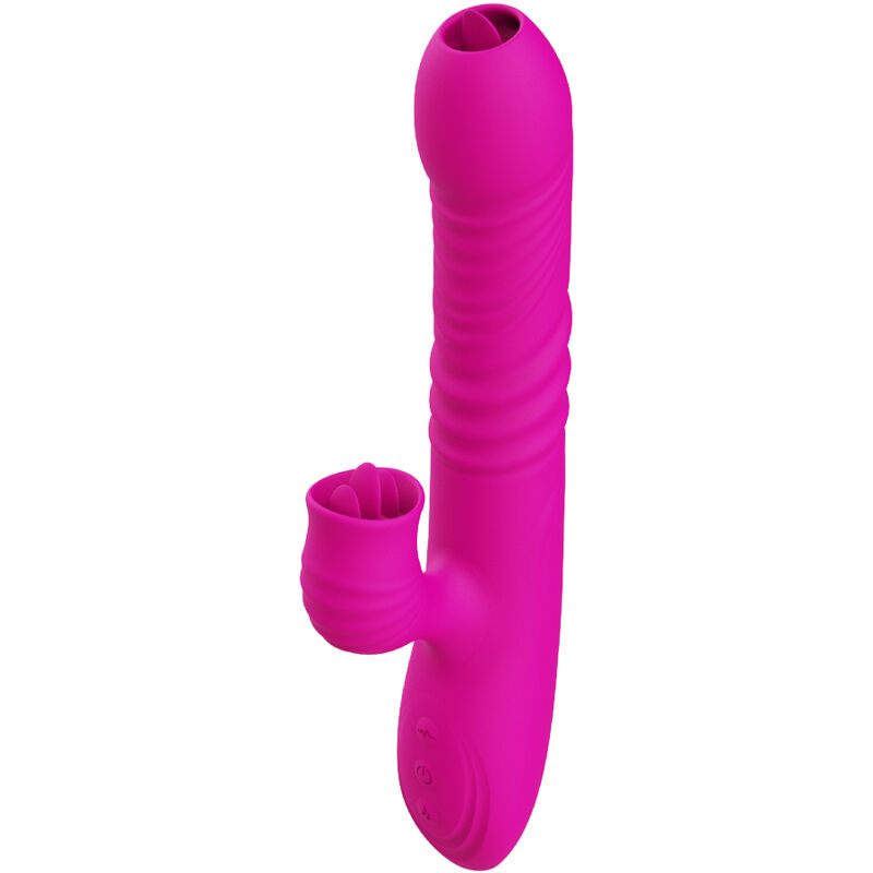 Rabbit vibrator s dvostrukim jezikom i učinkom zagrijavanja od silikona ARMONY