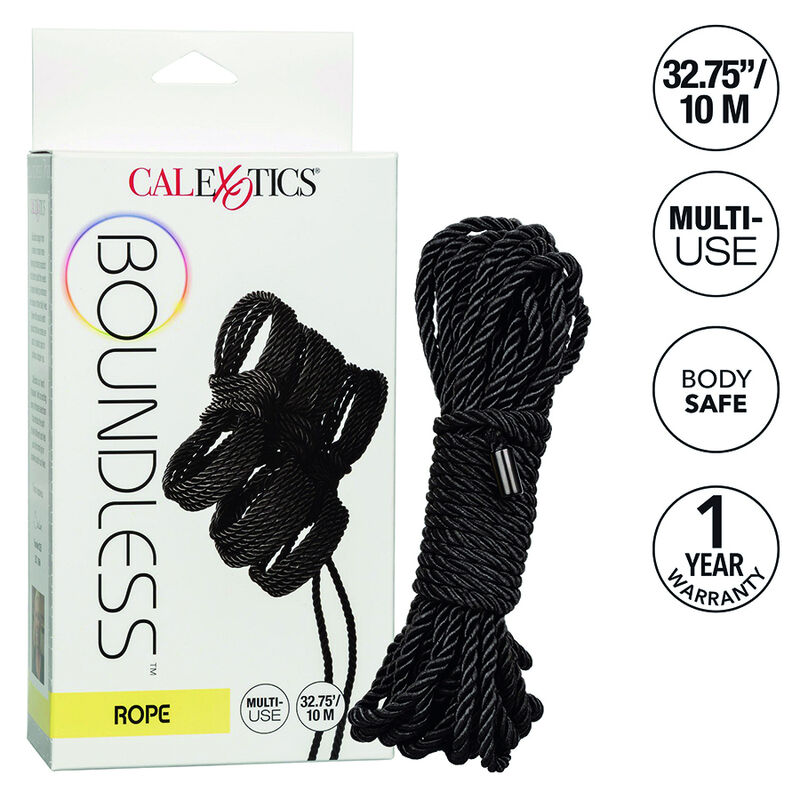 CalExotics Boundless uže za bondage, 10 m, crno