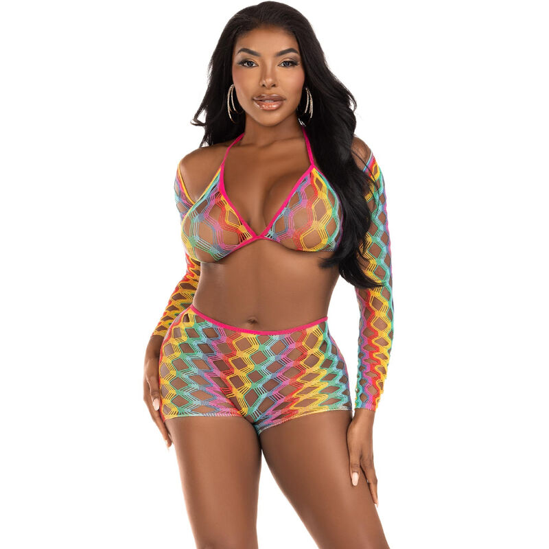 Leg Avenue set donjeg rublja u duginim bojama