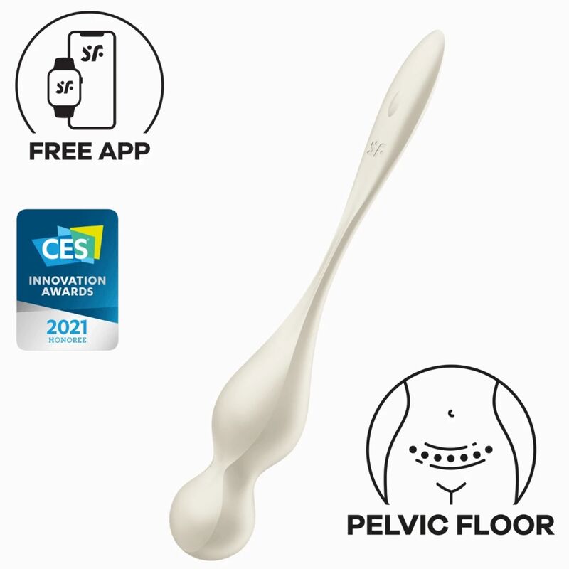 Satisfyer Love Birds kuglice za ljubav s vibracijama, bijele