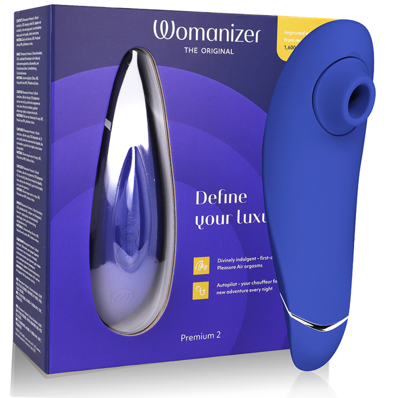 Womanizer Premium 2 vibrator s tlačnim valovima, borovnica