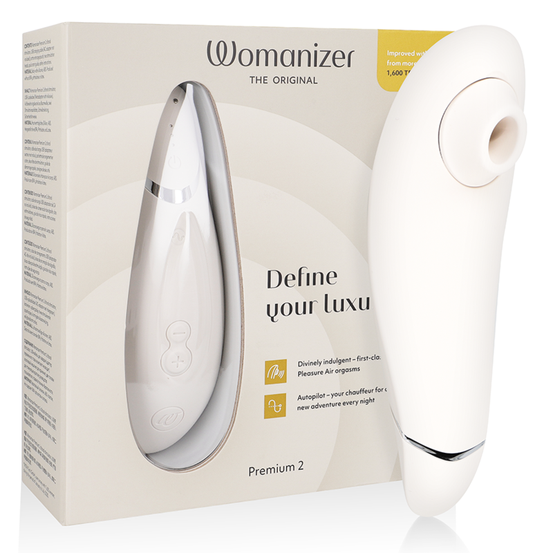 Womanizer Premium 2 vibrator s tlačnim valovima u toploj sivoj boji