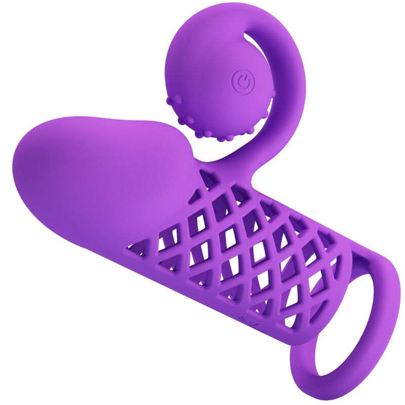 ROMANCE Harden navlaka za penis s vibracijama, ljubičasta