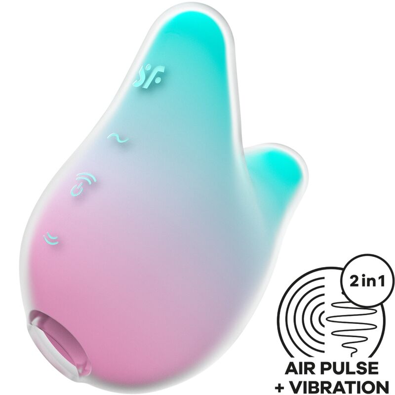 Satisfyer Mermaid Vibes vibrator s tlačnim valovima u mint zelenoj i ružičastoj boji