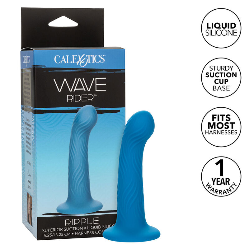 CalExotics Wave Rider Ripple analni čep od tekućeg silikona, plavi