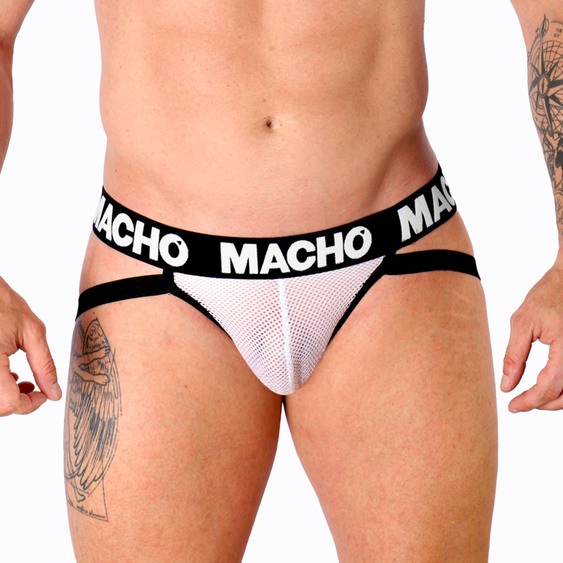 MACHO MX26X1 jockstrap od bijele mrežaste tkanine · Veličina: XL