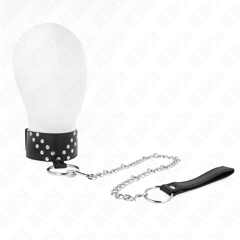 KINK BDSM ogrlica s V zakovicom i remenom od 65 cm