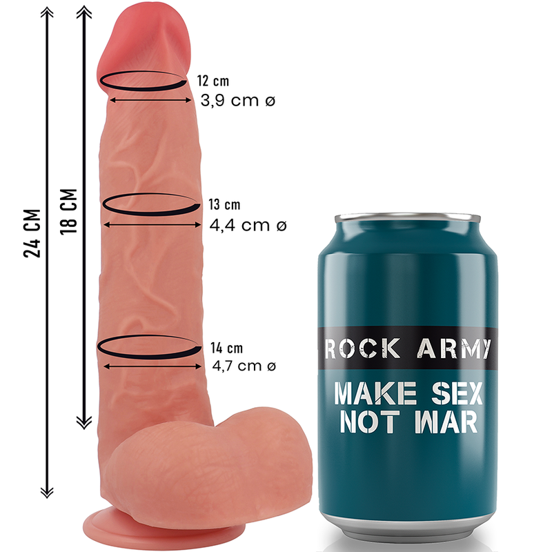 ROCK ARMY Raptor realistični silikonski dildo, 24 cm