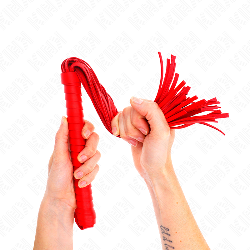 KINK bič s crvenom teksturiranom drškom, 48,5 cm