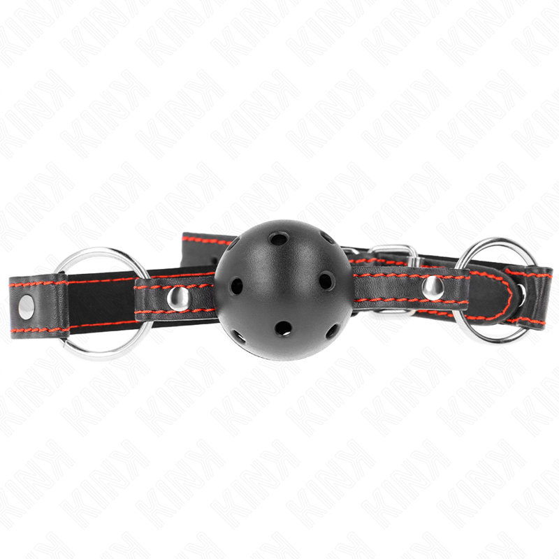 KINK Collar & Gag čep za usta sa šupljom, tvrdom kuglom, crni