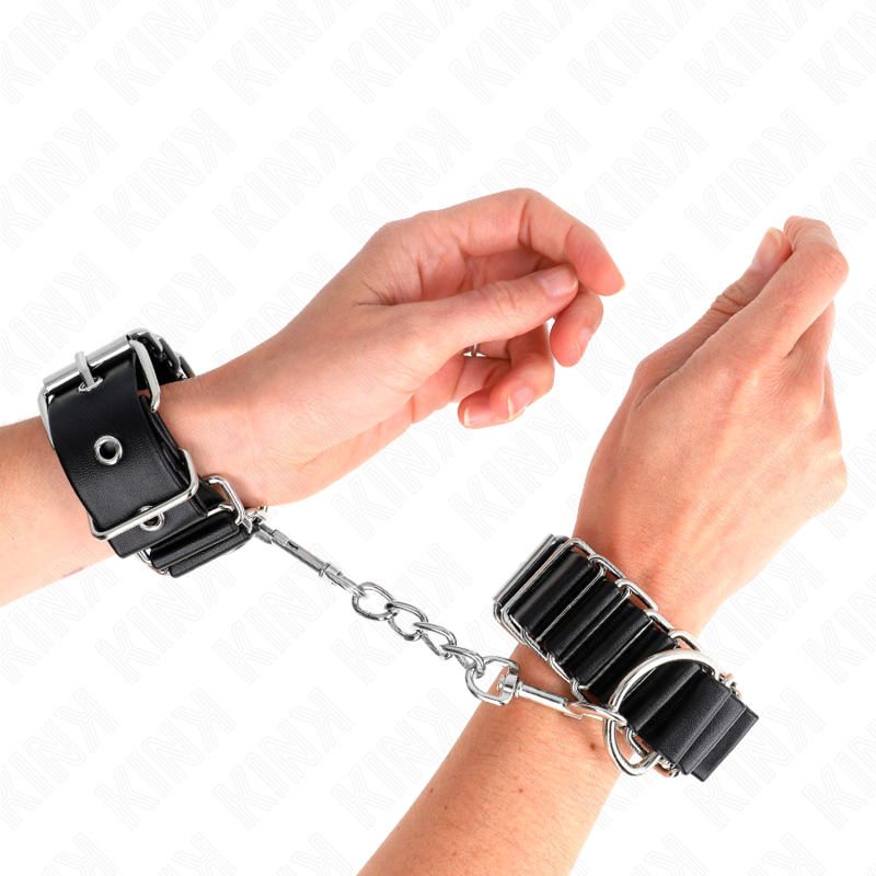 Uske crne lisice za zapešća KINK sa šarkastim dizajnom