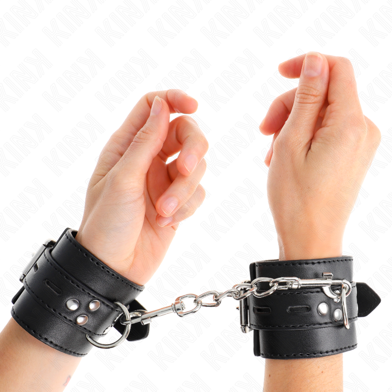 KINK podesive crne lisice za zapešća s crnim remenom
