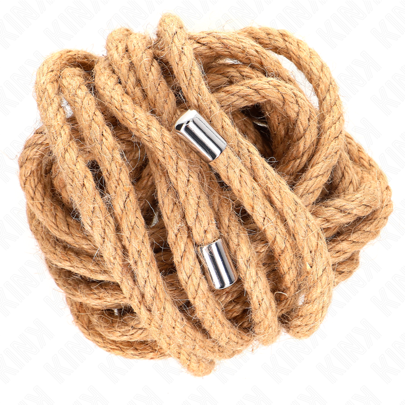 KINK bondage uže od konoplje s metalnim završetkom, 5 m