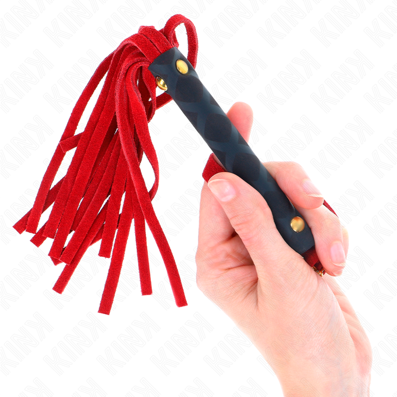 KINK Red Suede Mini Peitsche, 30 cm