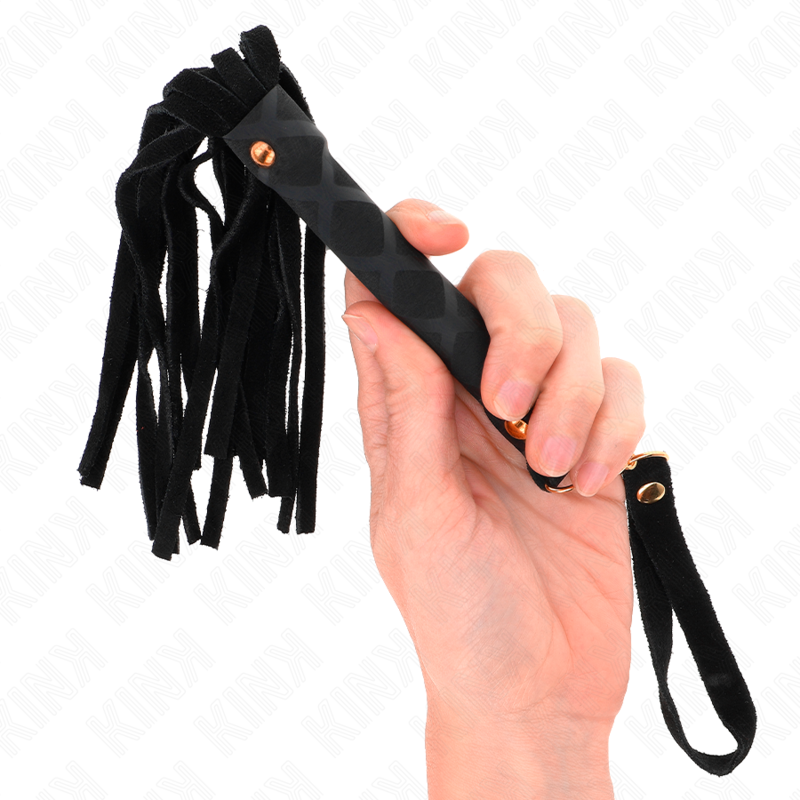 KINK Black Suede mini bič od brušene kože, 30 cm