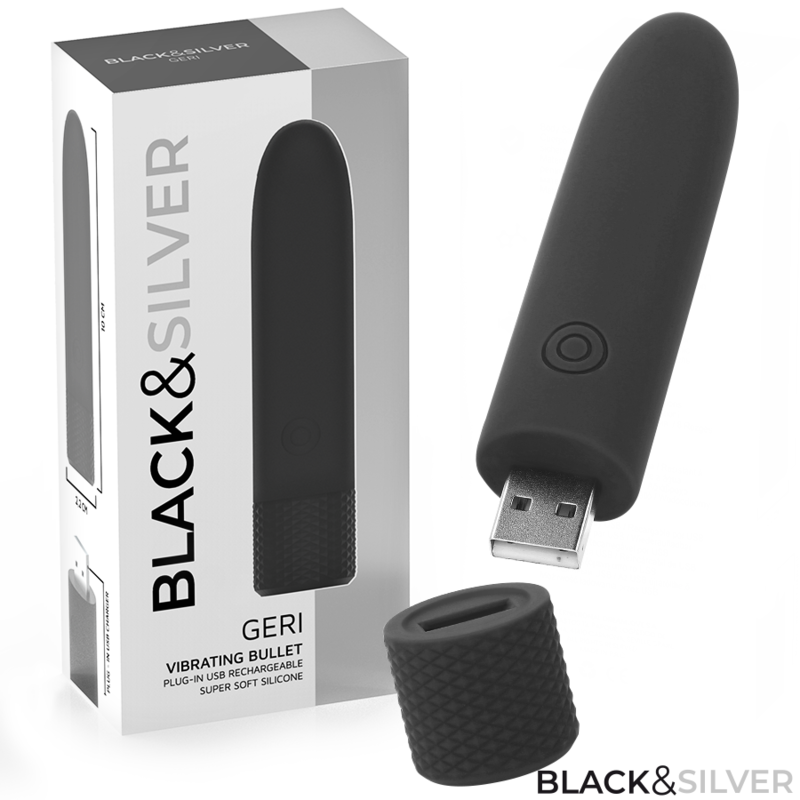 BLACK&SILVER GERI mini vibrator, crni