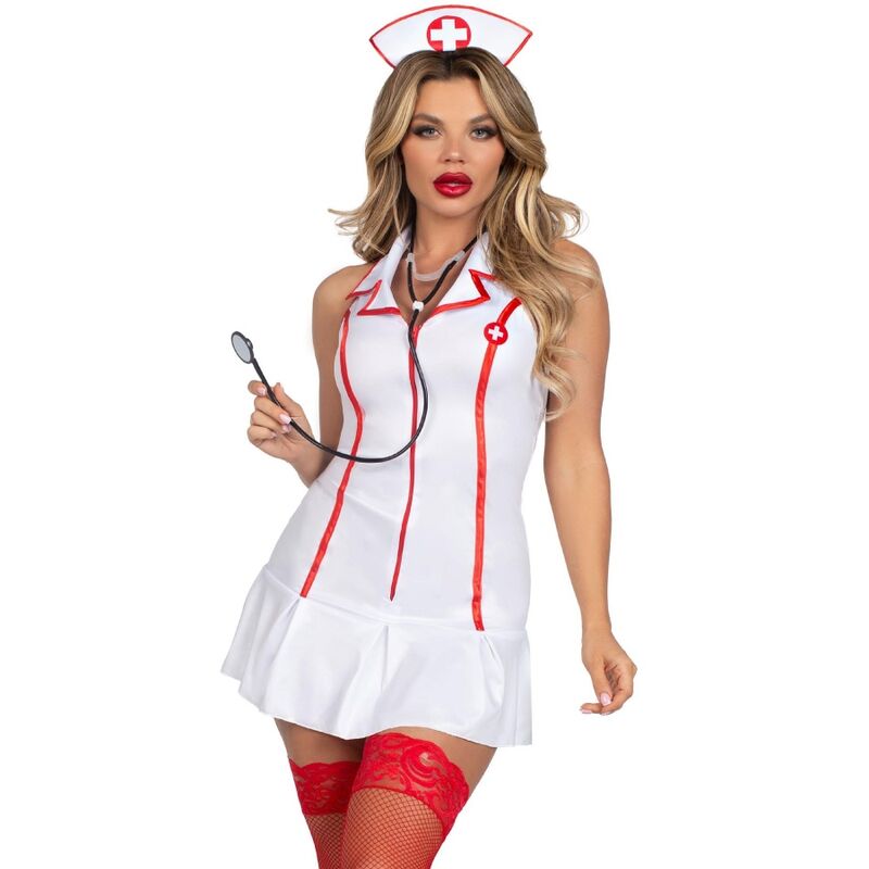 Leg Avenue kostim medicinske sestre s haljinom, stetoskopom i trakom za kosu, S/M