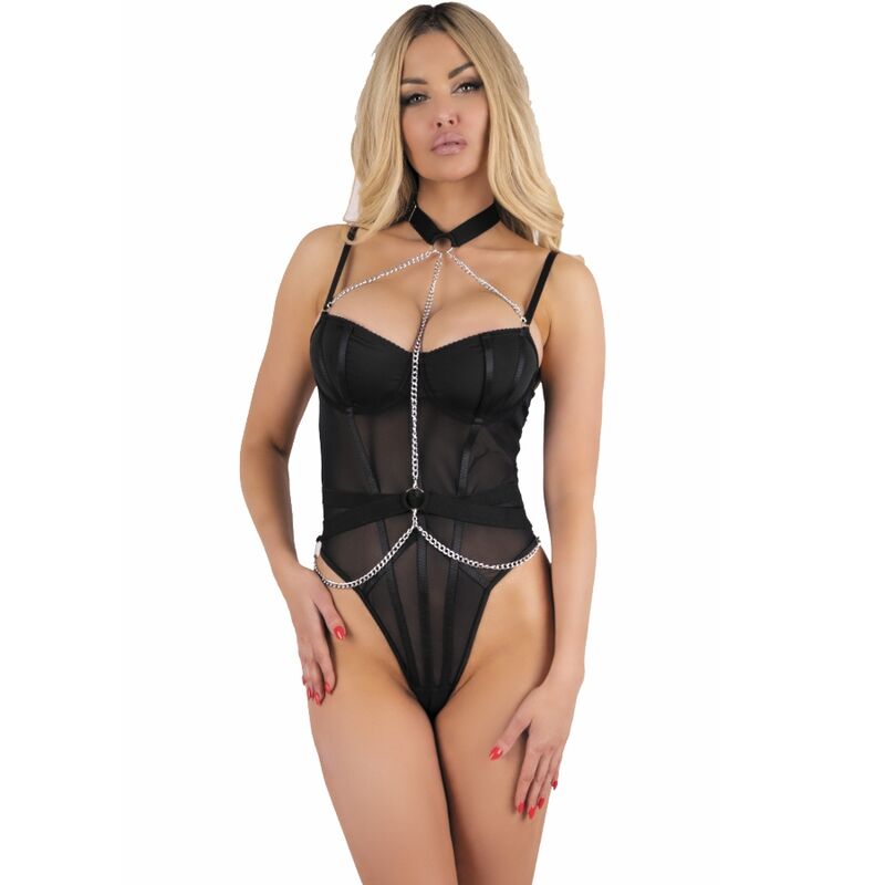 Zavodljiv set s kućnim ogrtačem, spavaćicom i tangama, crni LIVCO CORSETTI FASHION