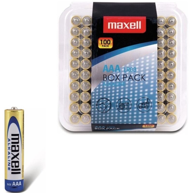AAA alkalne baterije MAXELL, pakiranje od 100 komada, dug vijek trajanja i pouzdan rad