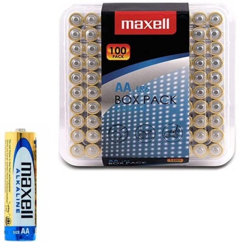 AA alkalne baterije, pakiranje od 100 komada, dugotrajne i pouzdane MAXELL