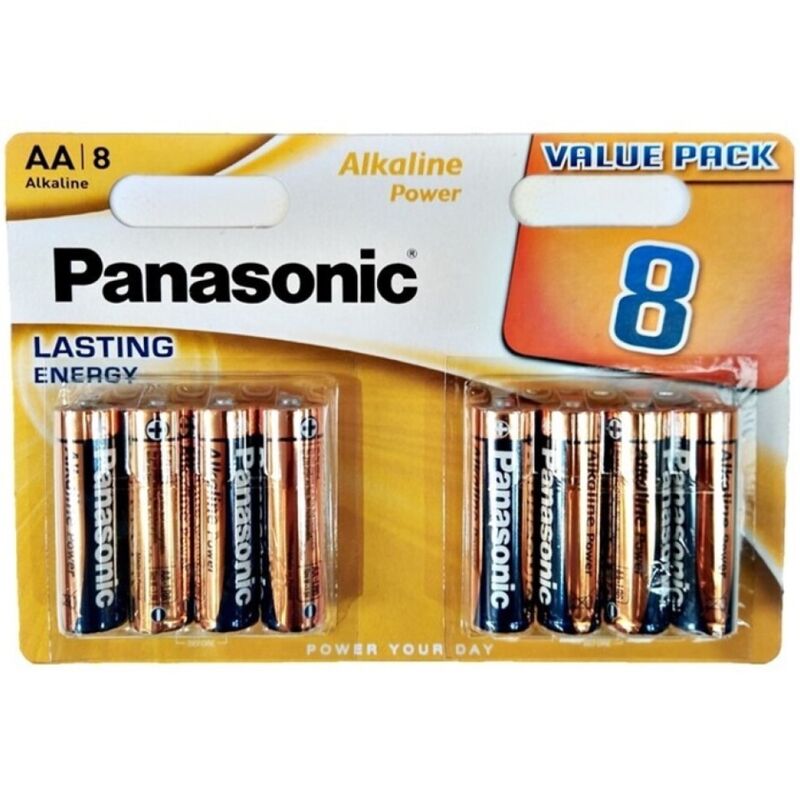Alkalne baterije AA LR6, pakiranje od 8 komada, dugotrajne za uređaje PANASONIC