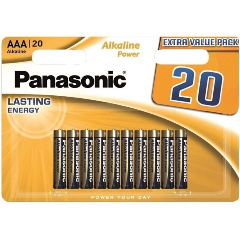 Alkalne AAA baterije, pakiranje od 20 komada, dugotrajne za uređaje PANASONIC