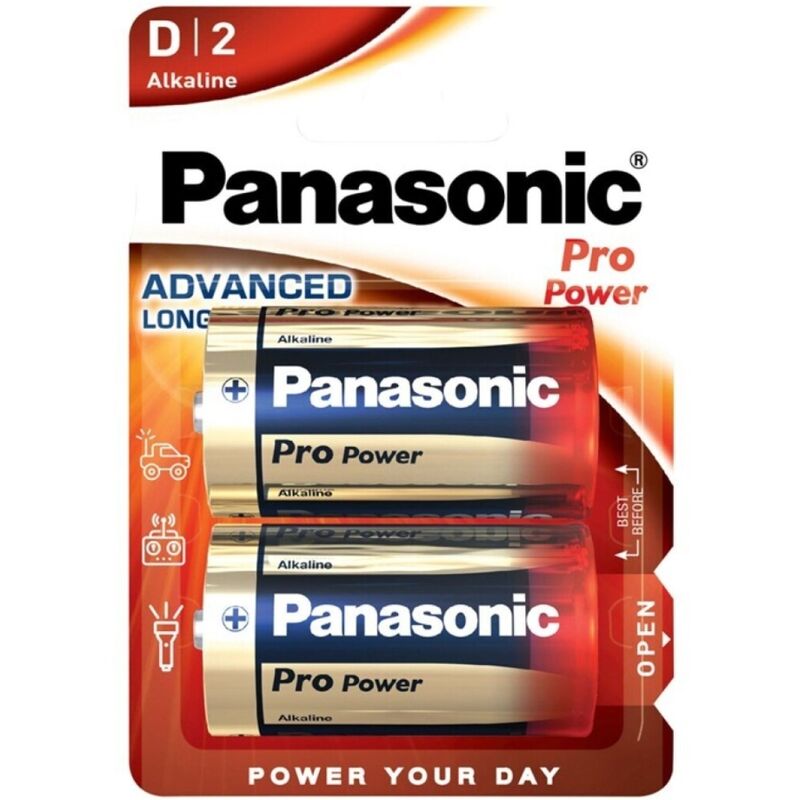 Alkalne baterije D LR20 velikog kapaciteta, dugotrajne, pakiranje od 2 komada PANASONIC