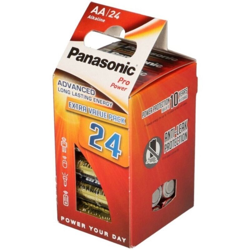 AA baterije, pakiranje od 24 komada, dugotrajne alkalne baterije za snažan učinak PANASONIC