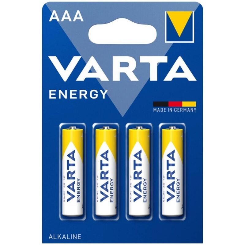 AAA alkalne baterije, pakiranje od 4 komada, dugotrajna energija za male uređaje VARTA
