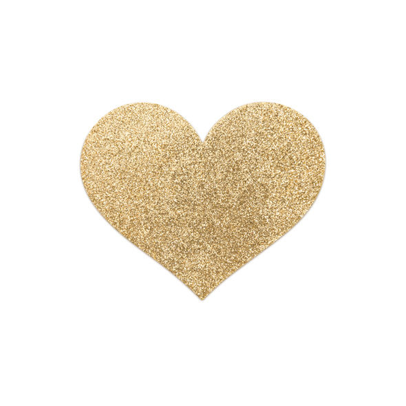 Bijoux Indiscrets Flash Golden Heart zlatne naljepnice za bradavice