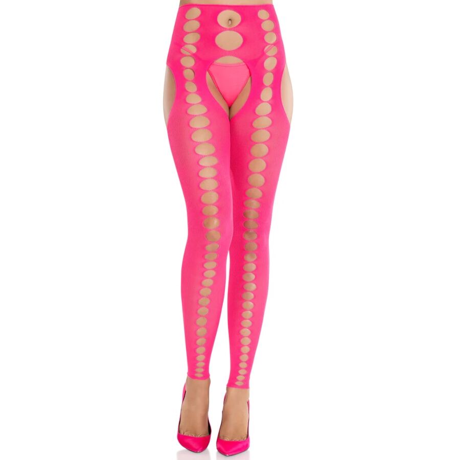 Leg Avenue bešavne neprozirne čarape u neonskoj ružičastoj boji