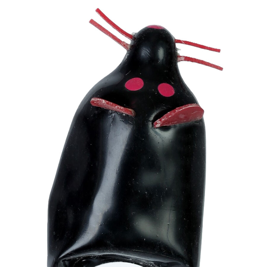 Condomerie Black Mouse XL, ručno oslikani erotski poklon