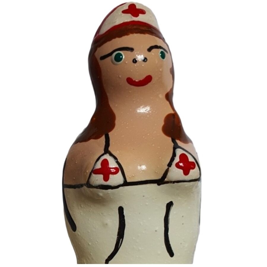 CONDOMERIE Nurse Brunette: ručno oslikani kondom za ukras