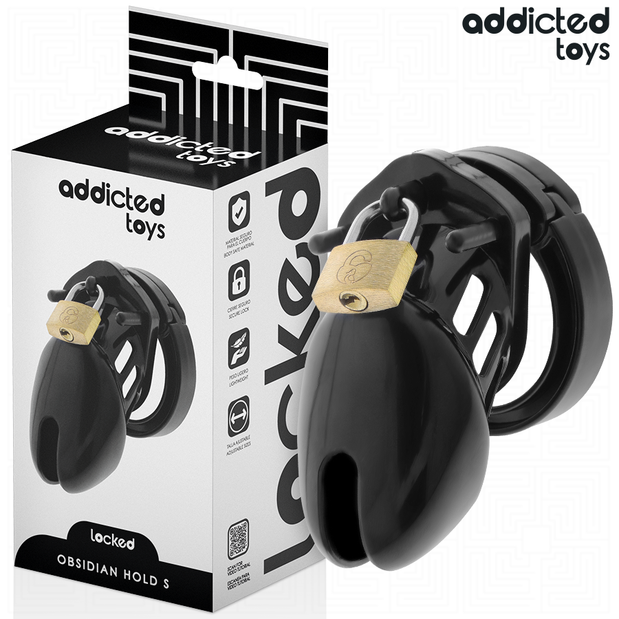 ADDICTED TOYS LOCKED Obsidian Hold kavez za penis, veličina S