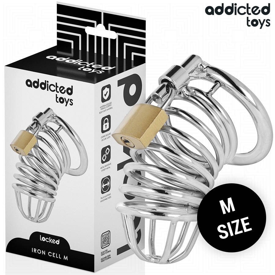 ADDICTED TOYS LOCKED Iron Cell metalni kavez za penis, veličina M