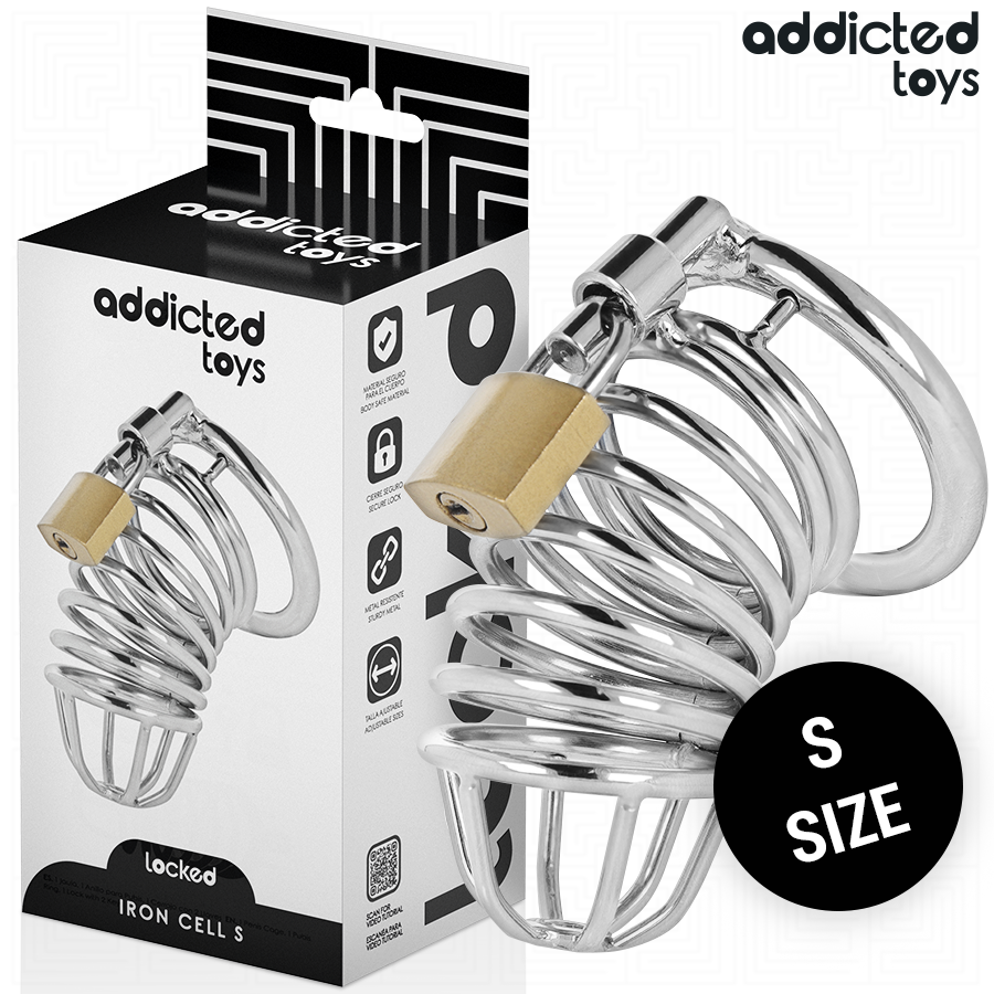 ADDICTED TOYS LOCKED Iron Cell metalni kavez za penis, veličina S