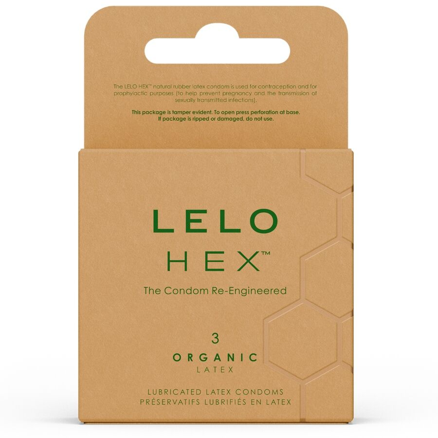 LELO HEX Organic kondomi sa šesterokutnom strukturom, 3 komada